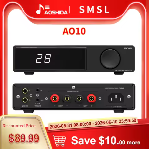 SMSL AO10 Power Amplifier Bluetooth5.3 TPA3116x2 Chip Input 12V Synchronous Switch 100Wx2 2ohm Speak