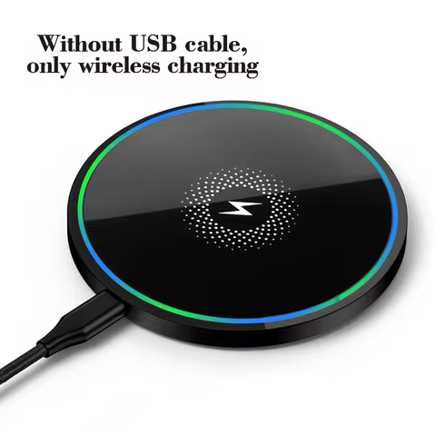 Fast Wireless Charger Compact Portable 15W Qi-Certified Wireless Charger Pad, Fast Charging Dock for