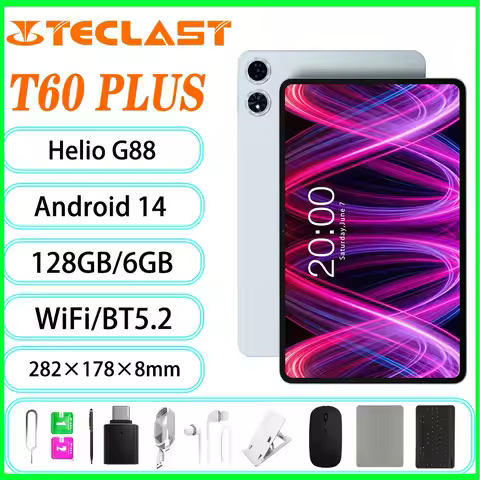 Teclast T60 Plus Tablet 12 inch MTK Helio G88 8-core CPU 6GB RAM 16GB ROM Android 14 Dual-band WiFi 