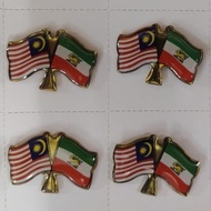 [IRAN & MALAYSIA]  FLAG IRAN MALAYSIA 2026 with epoxy with COLLAR PIN IRAN SAVE IRAN WE LOVE IRAN BE