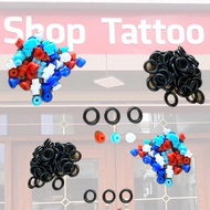 50 elastic rings + 50 tattoo machine needle holders