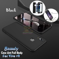 Beauty Soft Case Vivo V9 Black (2in1) Case Fullbody Cover Vivo V9 Baby Skin Softcase Vivo V9 / Silik