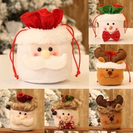 1 Piece Snowman Elk Drawstring Storage Bag Christmas Candy Gift Bags For New Year Decor Hanging Ornaments