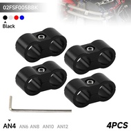 Aluminum 4PCS Braided Hose Separator Clamp Adapter 4AN 6AN 8AN 10AN 12AN Fuel Line Fitting Bracket A