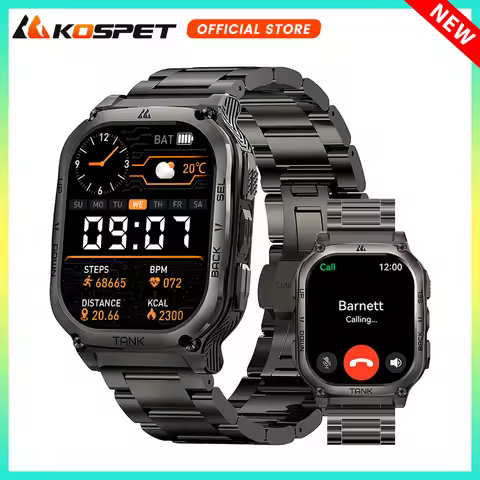 KOSPET TANK M3 Rugged Smart Watch For Men 480mAh 60Days Battery Military Grade AMOLED AOD Bluetooth 