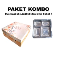 Rice Box Package, Cake, and 4-Section Mica | Rice Box size 18x18x8 | FOOD MICA |