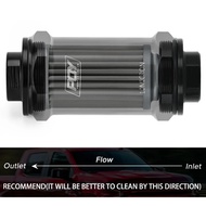 10 Micron/ 100 Micron Fuel Pump Oil Filter Stainless Steel Element AN Flare to AN ORB Male Fitting 6