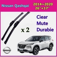 Nissan Qashqai Front Car Wiper Blade Windshield Windscreen 26"+17" 2014~2020