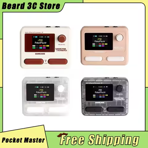 SONICAKE Pocket Master Guitar Bass Amplifier 100+ Multi-Effects Pedal QME-10 Support OTG Looper Mini