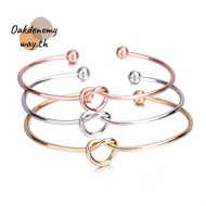 OAKDENEMYWAY Love Knot Bracelets Simple Can't Tie The Knot Jewelry Adjustable Alloy Tie The Knot