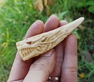 Pipa Once Akar Bahar Putih Ukir Naga