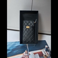 Chanel 黑荔枝皮Boy 系列扁長夾