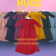 Baby kurung Baju kurung budak 2023 Baju Raya Baju kurung kanak kanak Peplum ruby baju kurung