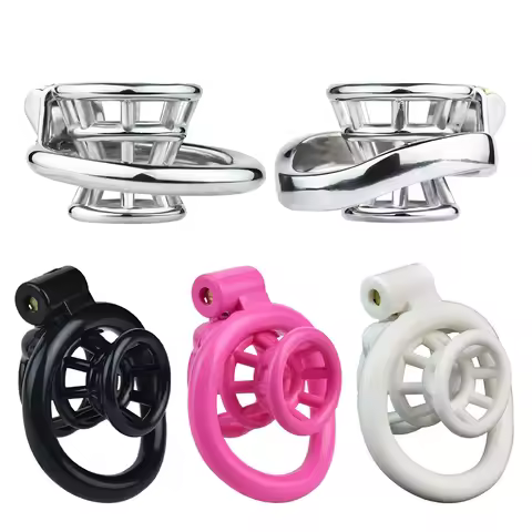 FRRK Fish Basket Inverted Hollow Sissies Chastity Cage with Strapon Belt 정조대 Sadism BDSM Advanced Pl