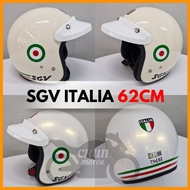 Original SGV Star Helmet SIRIM 62cm SGV Italia Cream/Pearl Gold Motor Helmet With Cap