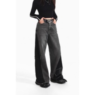 Women's asymmetrical Dessuu wide-leg denim pants