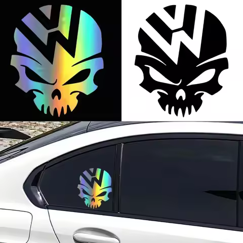 Personality Personalized Skull Car Sticker Insignia Car Sticker Fuel Tank Sticker for Volkswagen Vin