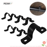 PEONIES Iron Pipe Shelf Bracket, Black 1inch（32mm） Two Hole Pipe Strap, Durable Carbon Steel Pipe Clamp Fittings Worker