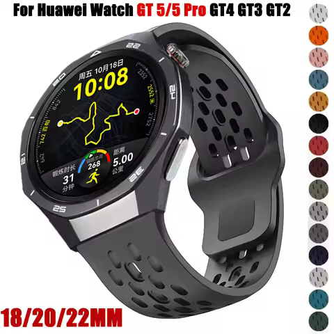 18mm 20mm 22mm Silicone Strap For Huawei Watch GT 5/5 Pro GT4 GT3/3Pro GT2/2E/2Pro Sport Bracelet Fo