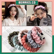 BRI* BD777 KOREAN STYLE SCRUNCHIE HEADBAND RUFFLE HEADBAND SATIN NAGITA
