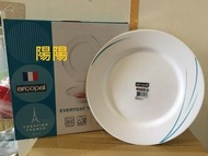 1948.【陽陽小舖】股東會紀念品 法國弓箭牌 Arcopal plate 強化玻璃餐盤 微波盤