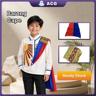 Barong Tagalog Makabayan Cape for Boys Kids UN National Costume Buwan ng Wika Attire Accessories