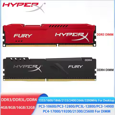 HYPERX Memoria DDR4 DDR3 DDR3L RAM 8GB 4GB 32GB 16GB 3200MHz 2666 2400 2133 1600 1333 1866MHz Deskto