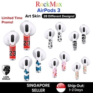 (SG) ROCKMAX AirPods 3 Art Skin Wrap, Customized AirPod 3rd Generation Sticker Cover Decoration