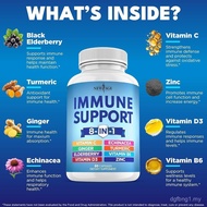 NEWAGE8Combination1Immune support supplements，Contains Echinacea、Vitamin C and Zinc50mg、Vitamin D500