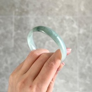 冰種 緬甸翡翠 A玉 玉鐲 • 冰種松花綠飄花貴妃鐲