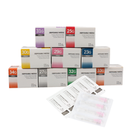 100PCS Tattoo Piercing Needles 30G 31G 32G 34G Sterile Painless Small Needle With Glue Cap Injector