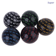 Super 100 Sides Polyhedral Dice D100 Multi Sided Acrylic Dices for Table Board Role Playing Game Bar