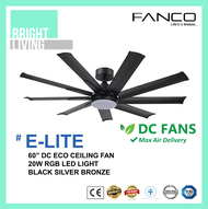 Fanco E-lite 60" Ceiling Fan with 20W RGB LED Light Kit