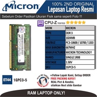 ET44 1GPC3-5 RAM MEMORY Laptop MICRON PC3-10600 1024MB SINGLE 1RX8