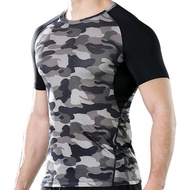 Fitness Suit Men's Camouflage Quick Drying Tight Fitting Suit Outdoor Training Running Basketball Sp