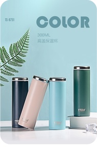 แก้วเก็บอุณหภูมิ TYESO 300ML พกพาสะดวก น้ำหนักเบา สีพาสเทล เก็บความร้อน-เย็น แก้วน้ำเก็บความเย็น สแต