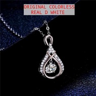 (Original Color D) 0.5ct Pear Silver Moissanite Pendant