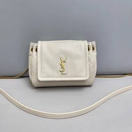 YSL聖羅蘭Nolita系列灰白色迷你全皮洛麗塔