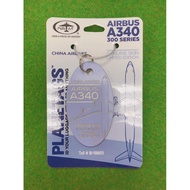 American Plane Tag Small Flower Airlines A340-300 B-18801 Leather Key Ring (Deep Lavender)
