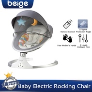 Beige buaian elektrik Newborn Baby Auto Swing Leaf Cradle Bouncer Mosquito Net Tent Automatic Remote Rocker Buaian baby