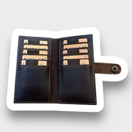 Upright Card Holder Pure Cowhide Card Holder 2+10 Card Slots