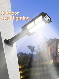 1入組43 LED太陽能感應牆燈，具有IP65防水感應器和3種照明模式，適用於戶外花園、安全、街道、院子、甲板、車道、庭院