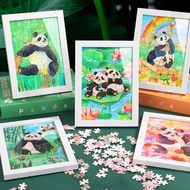 Panda Puzzle Gift Box with Picture Frame Decorative Items 108 Pieces Early Education Intelligence Bo