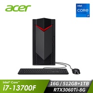 宏碁 ACER Nitro AI效能電競桌機 (i7-13700F/16GB/512GB+1TB/RTX3060Ti-8G/W11) N50-650 i7-13700F/3060Ti