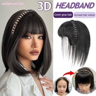 Headband with Hair Wig Human Hair Fake Bangs Headband Wig Hair Natural Invisible Hair Wig