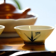 【日本古美術】古染付 手繪蘭草紋 煎茶杯 6客