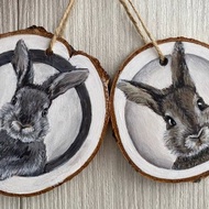兔子藝術 新年禮物 木頭畫