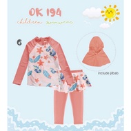 Ok194 Children's Swimsuit HIJAB-ICE CREAM Swimsuit-Character Swimsuit-Swimming Suit IMPORT