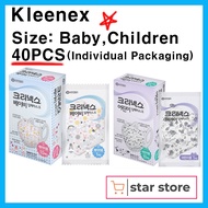 [KLEENEX]Korea Medical face Mask Size baby,child 40Pcs /Disposable, Individual packing, Made in Korea/3D design supplies mask/health beauty.