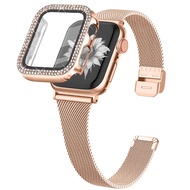 Diamond Case+Strap For iWatch band 45mm 41mm Metal Bracelet band For iWatch 44mm 40mm 38mm 42mm Series SE 8 7 6 5 4 3